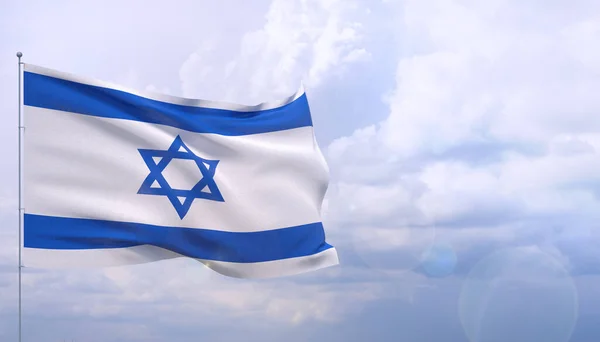 Ondeando banderas del mundo - bandera de Israel. Ilustración 3D . — Foto de Stock