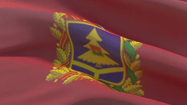 Rosyjska flaga - Flaga Obwodu Briańskiego. Flagowy baner 3D ilustracji. — Zdjęcie stockowe