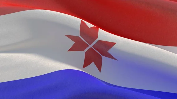 Vlag van Mordovia. Hoge resolutie close-up 3D illustratie. Vlaggen van de federale onderdanen van Rusland. — Stockfoto