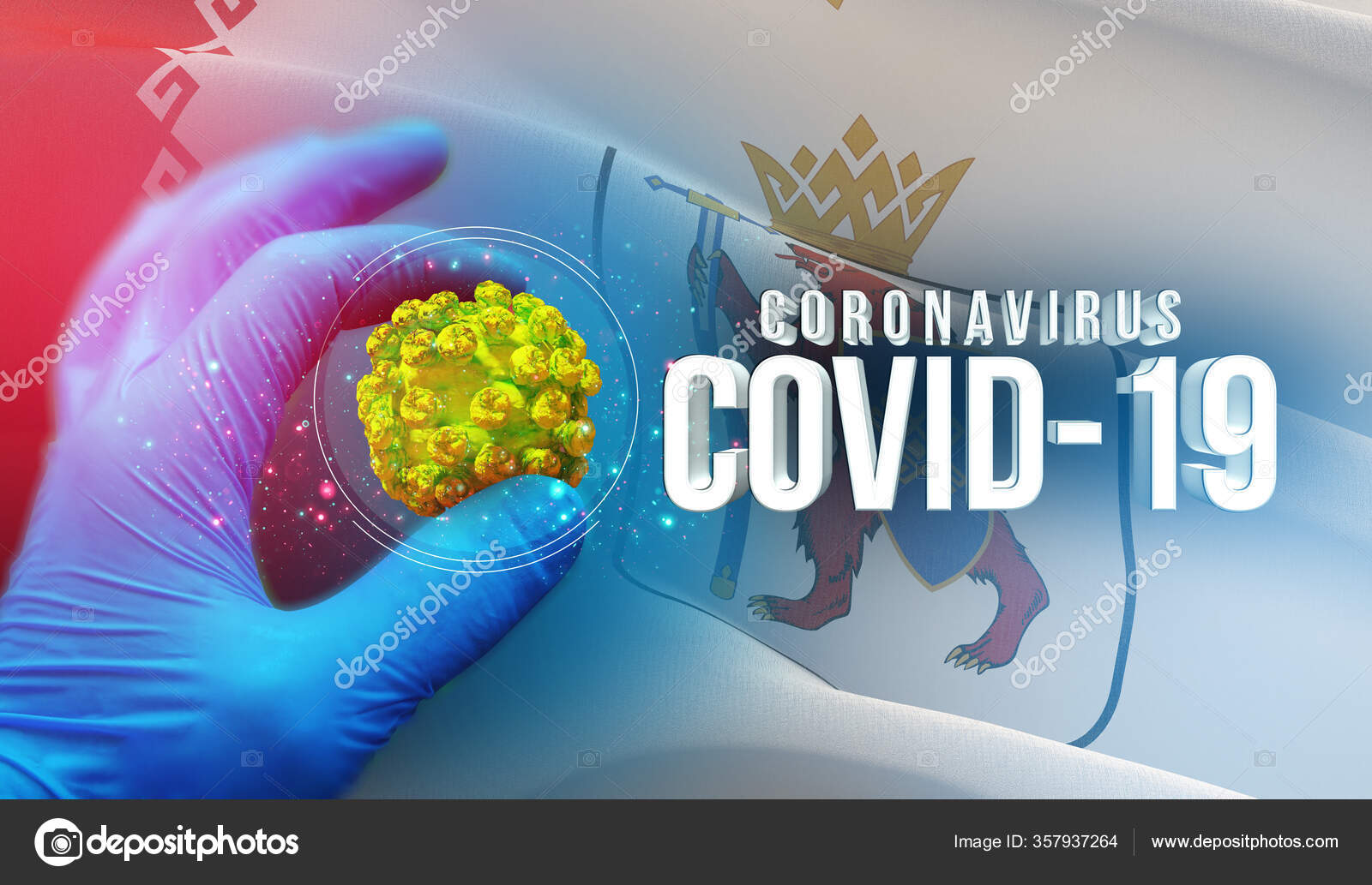 Concepto molecular médico, molécula de virus en mano