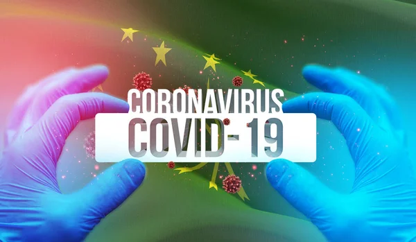 Νόσος του Coronavirus λοίμωξη COVID-19 στη ρωσική περιοχή, σημαία έννοια εικόνες - Η σημαία της Δημοκρατίας της Adygea, ένα ομοσπονδιακό υποκείμενο της Ρωσίας. — Φωτογραφία Αρχείου