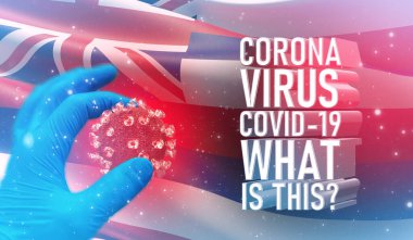Coronavirus COVID-19, Sık Sorulan Soru - Mesaj nedir, ABD bayraklı tıbbi konsept. Hawaii Eyaleti bayrağı 3D illüstrasyon.