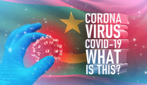 Coronavirus COVID-19, Foire aux questions - Qu'est-ce que c'est texte, concept médical avec drapeau de la Mauritanie. Illustration 3D pandémique . — Photo