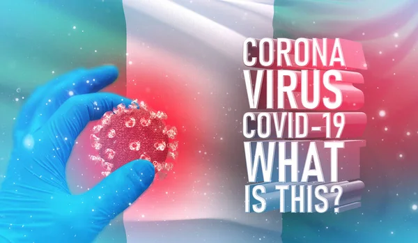 Coronavirus COVID-19, Frequently Asked Question - What Is It text, medical concept with flag of Nigeria. Pandemic 3D illustration. — Stock Photo, Image