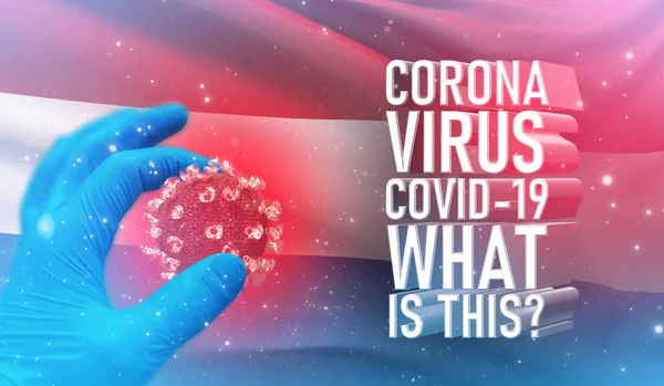 Coronavirus COVID-19, Часте питання - що це текст, медична концепція з прапором Нідерландів. Pandemic 3D illustration. — стокове фото