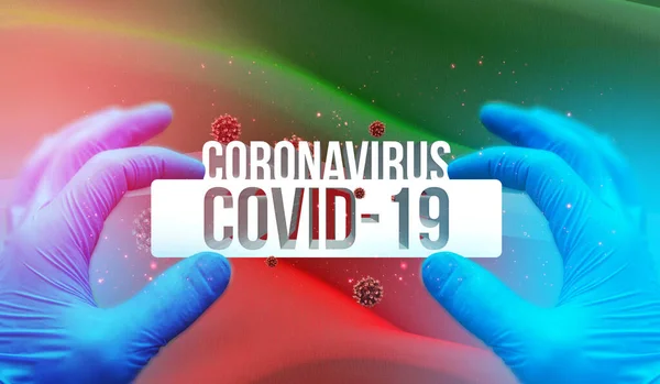Νόσος του Coronavirus λοίμωξη COVID-19 στη ρωσική περιοχή, σημαία έννοια εικόνες - Σημαία του Ταταρστάν. Coronavirus στη Ρωσία έννοια 3D εικονογράφηση. — Φωτογραφία Αρχείου