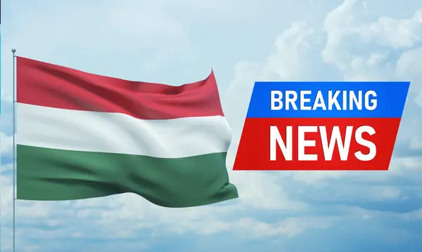 Rendkívüli hírek. Világhírek hátborzongató nemzeti zászlóval Magyarországon. 3D illusztráció. — Stock Fotó