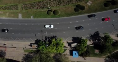 Hava Kent Taşımacılık Koleksiyonu - şehir caddelerinin ve şehir trafiğinin üst görüntüsü