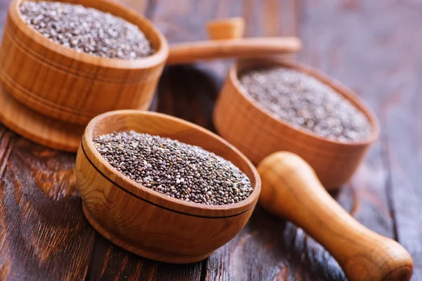 Chia seeds in bowls — Stock Photo, Image