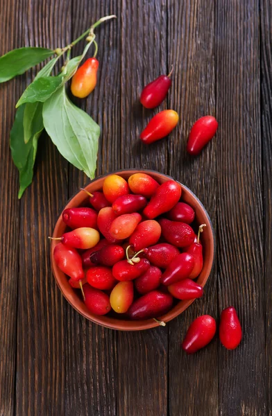 Cereza de cornalina en tazón — Foto de Stock