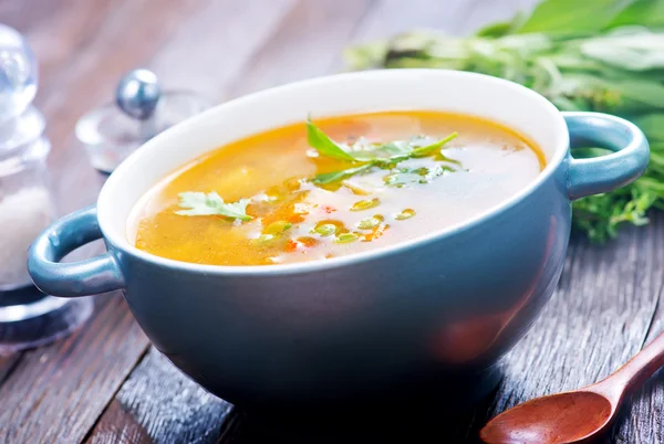 Pea soup in bowl — Stock Photo, Image