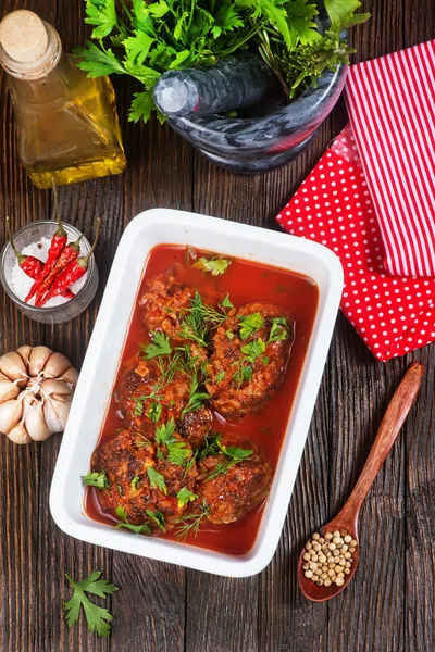 Meat balls with sauce — Stock Photo, Image