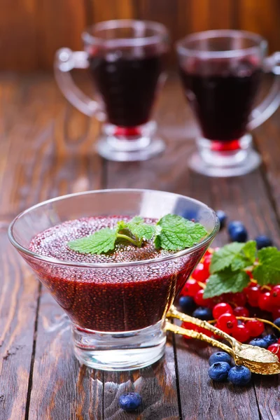 Chia smoothie ve skle — Stock fotografie