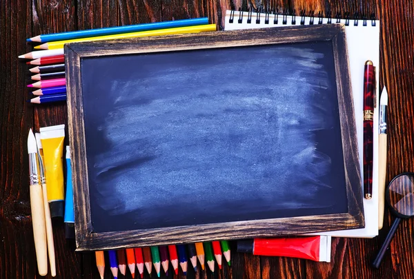 School supplies on table — Stock Photo, Image