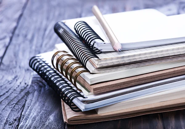 Stack of spiral notebooks — Stock Photo, Image