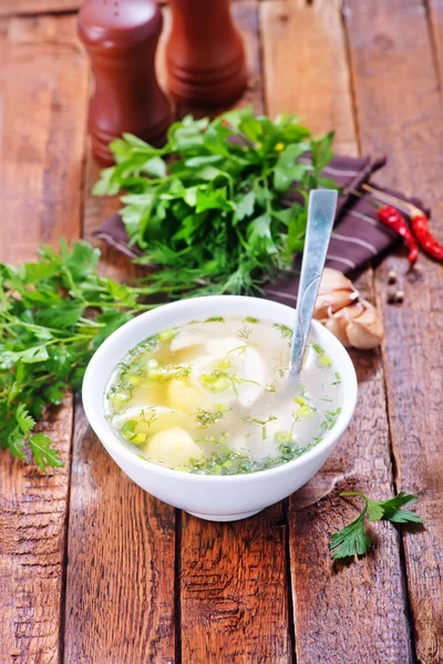 Chicken soup in bowl — Stock Image Chicken soup in bowl Royalty Free Stock Images