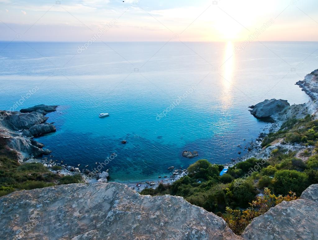 Sea and sunset in Crimea