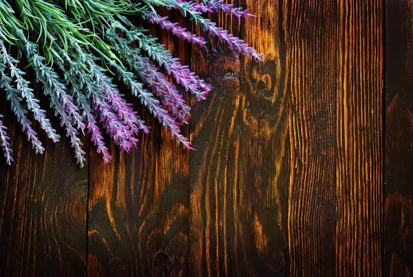 Lavender on wooden table — Stock Photo, Image