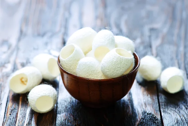 Cotton wool in bowl — Stock Photo, Image