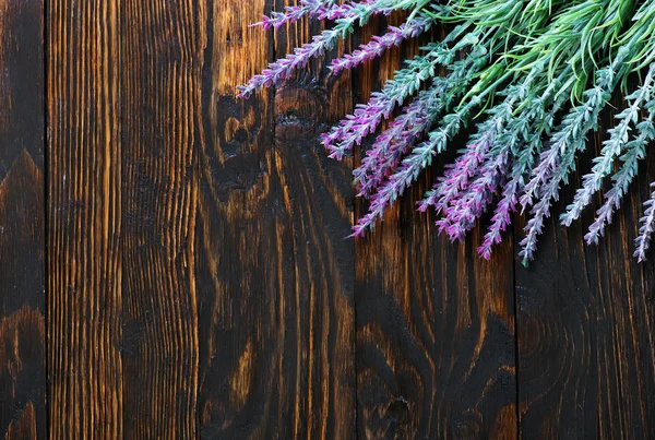 Lavender on wooden table — Stock Photo, Image