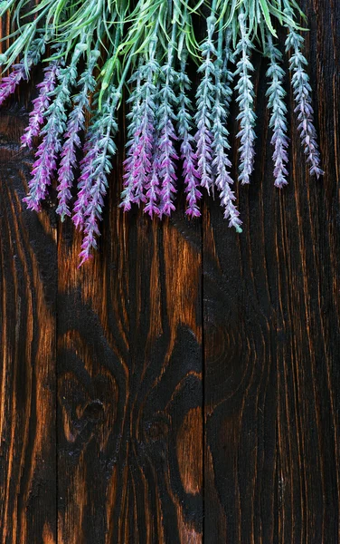 Lavender on wooden table — Stock Photo, Image