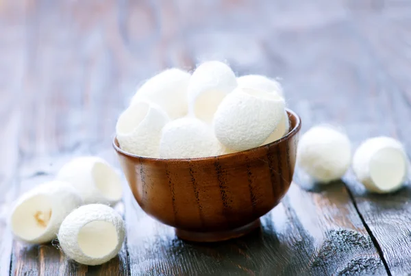 Cotton wool in bowl — Stock Photo, Image