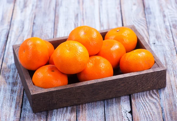 Fresh tangerines on tray — Stock Photo, Image