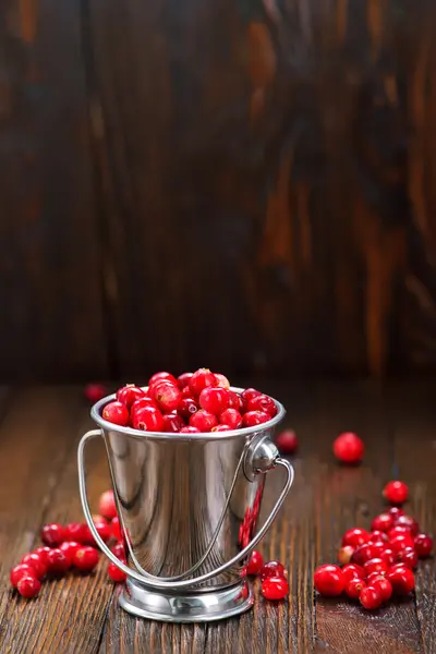 Cranberries in metal bow — Stock Photo, Image