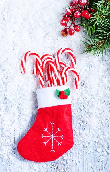 Bastones de caramelo decoración de Navidad —  Fotos de Stock