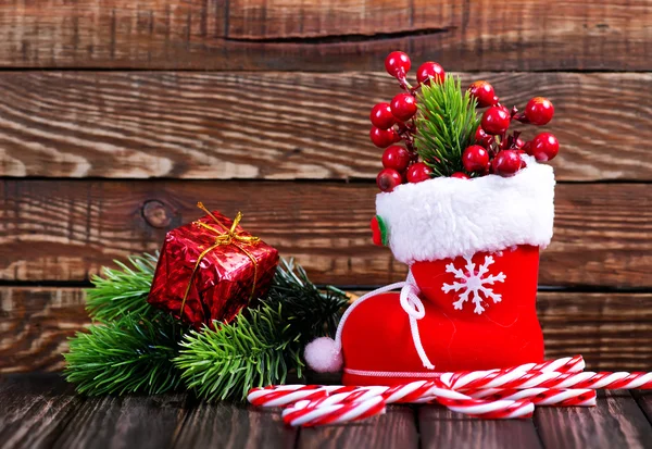 Decorações de Natal na mesa — Fotografia de Stock