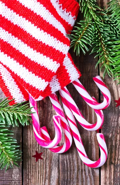 Bastones de caramelo decoración de Navidad —  Fotos de Stock