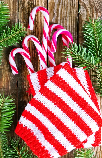 Candy canes christmas decoration — Stock Photo, Image