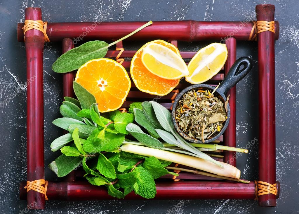 Herbal tea set Stock Photo by ©tycoon 128763654