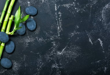 Yeşil Bambu ve siyah bazalt