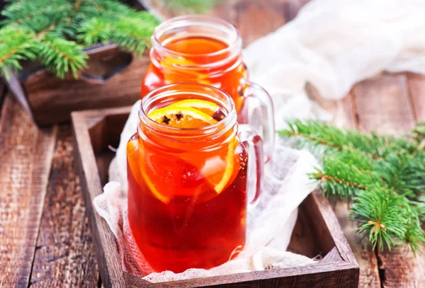 Christmas drink with aroma spices — Stock Photo, Image