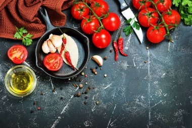 taze domates ve aroma baharat 