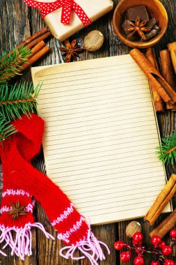 tarifi veya menü için not defteri