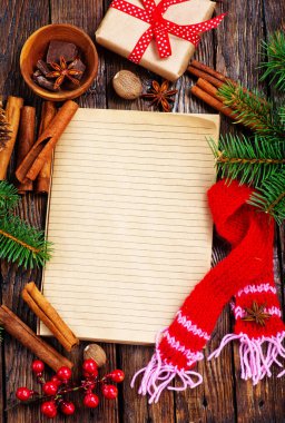 tarifi veya menü için not defteri