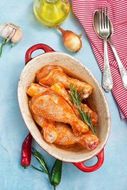 Kızarmış tavuk bacağı. 