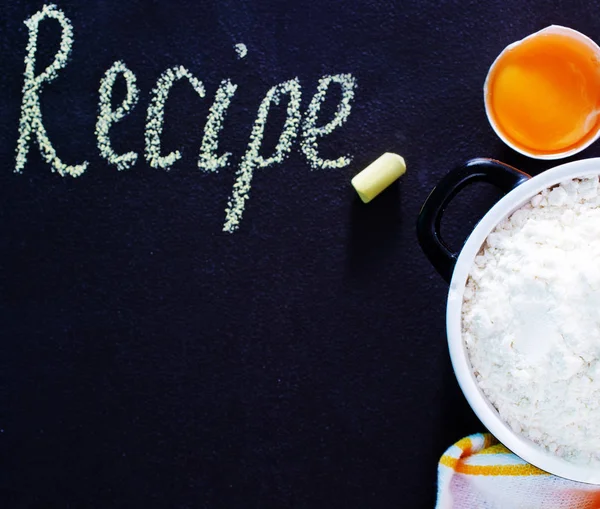 小麦粉とレシピ レタリング — ストック写真