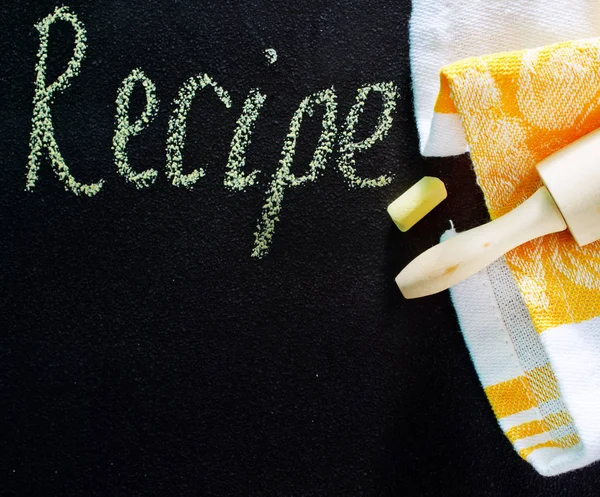 Ricetta lettering and roll — Foto Stock