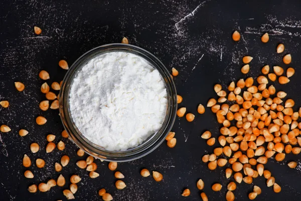 Corn starch in bowl — Stock Photo, Image