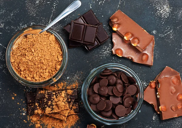 Cocoa candies and powder — Stock Photo, Image