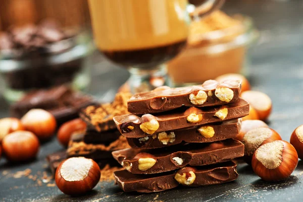 Čokoládové tyčinky a kakaový nápoj — Stock fotografie
