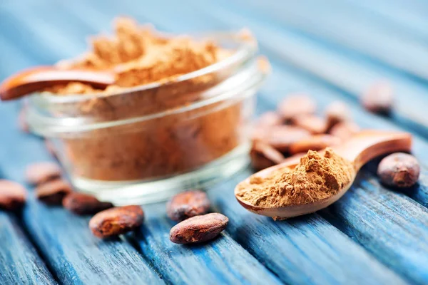 Cocoa powder in bowl — Stock Photo, Image