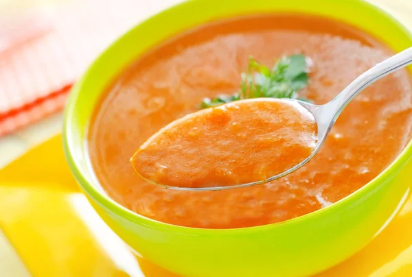 Свежий суп из тыквы — стоковое фото