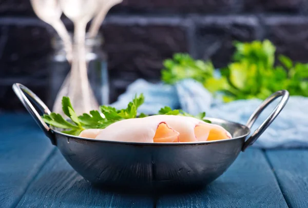 Boiled calamari on plate — Stock Photo, Image