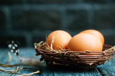 tablo üzerinde kahverengi Paskalya yumurtaları