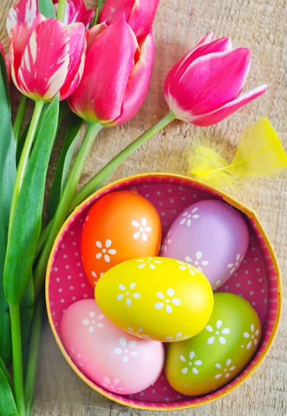 Laleli Paskalya yumurtaları — Stok fotoğraf