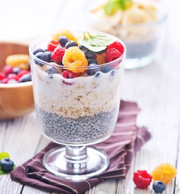 Chia pudingi çilek ile 